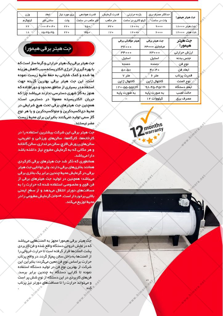 جت هیتر برقی مرغداری