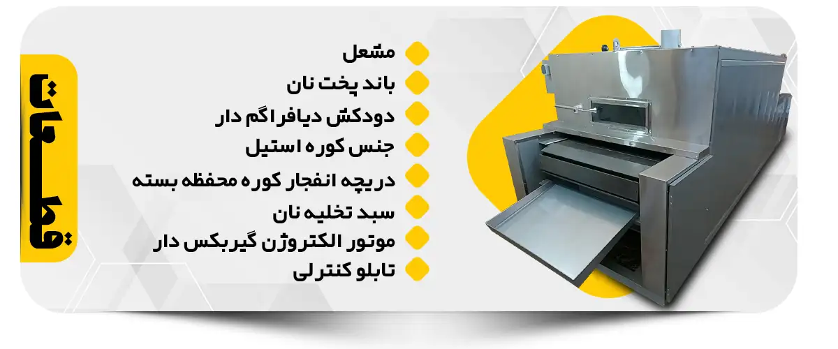 تجهیزات استفاده شده در ساختمان دستگاه فر تونلی بربری هیمورا