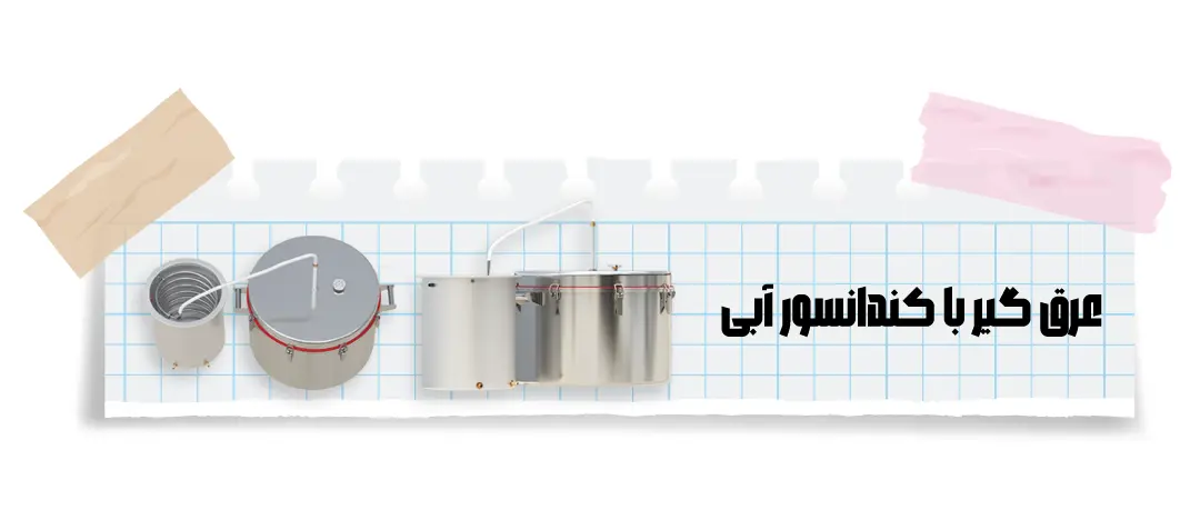 Distillation photo 10 عکس دیگ عرق گیر با کنداسنور ابی