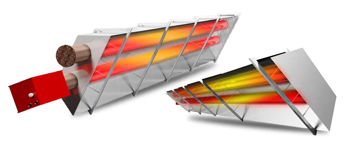Absorption of heat by objects and people in a radiant heater جذب گرما توسط اشیاء و افراد در هیتر تابشی